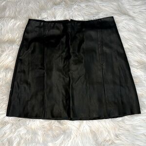 Express Black Leather Mini Skirt | Size 4
